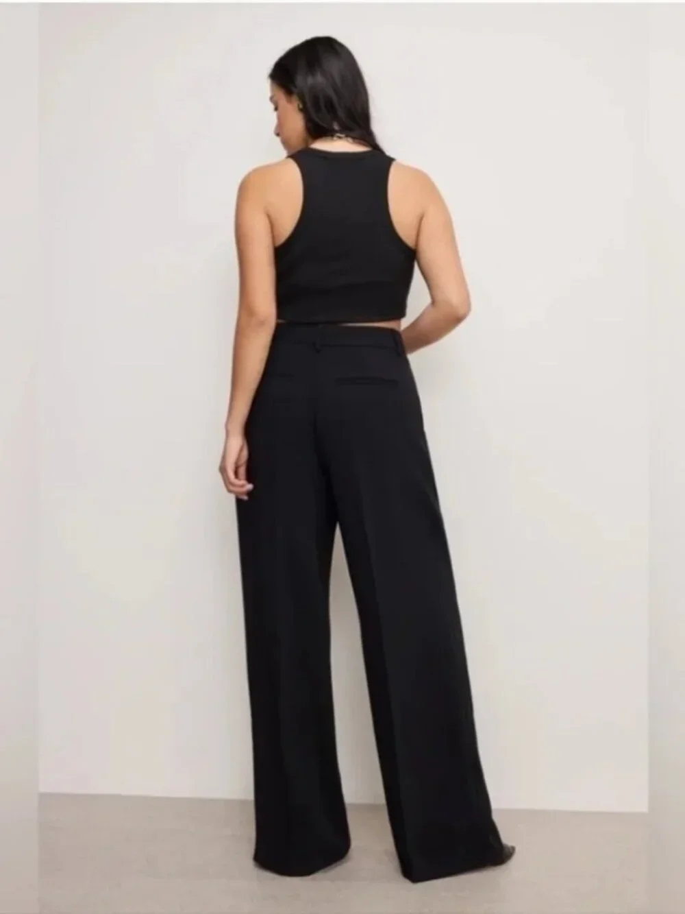 Good American Luxe Suiting Wide Leg Trousers Size 16